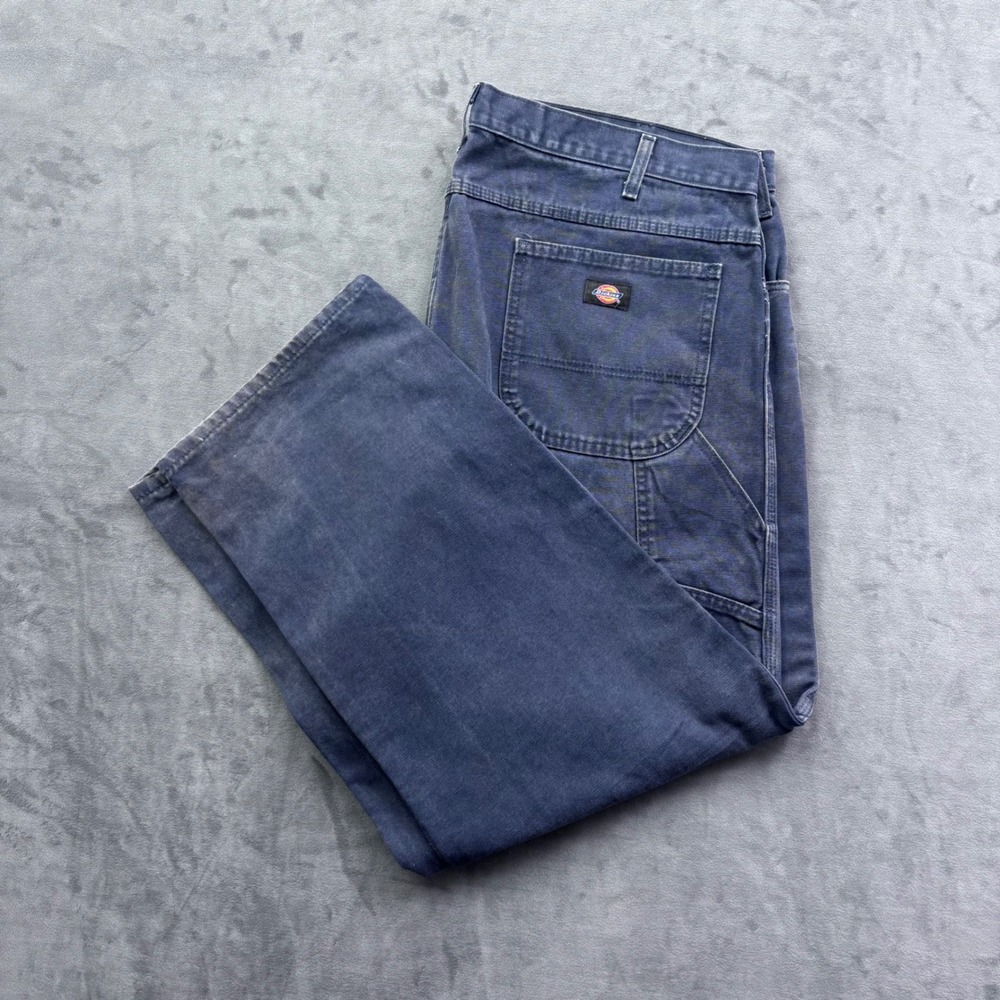 Dickies Mens Relaxed Fit Carpenter Pants Navy Blue Duck Canvas DU336RDN 42x30